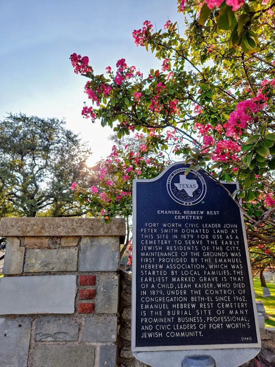 Emanuel Hebrew Rest Cemetery - Texas State Historical Marker — photo 7